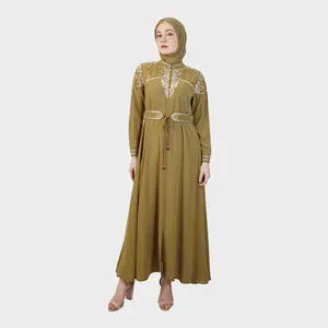 HIKMAT A3025 - Gamis Abaya Golden Crest