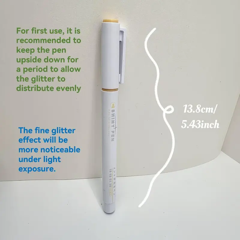 Glitter Marker Pen, 12pcs Shiny Highlighter Pen, Colored Pen for Coloring Book, Drawing, Doodling, Scrapbook, Journaling 1