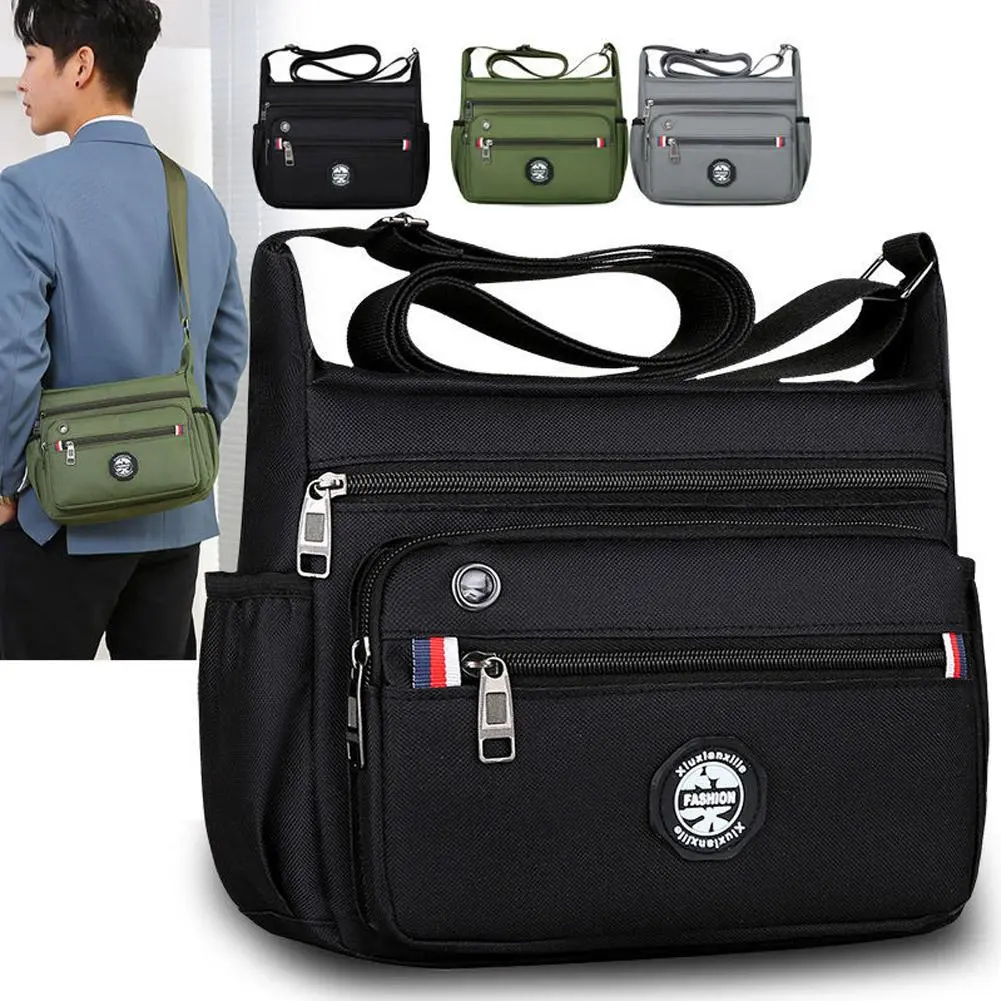 Men's Messenger Bag Waterproof Oxford Cloth Material Backpack Bag Multi-Pocket Bag Business