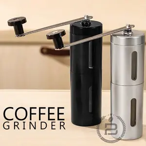 Coffee Maker 30gr Hand Grinder Plastik Tebal Stainless Alat Penghancur Kopi Manual Silver Hitam
