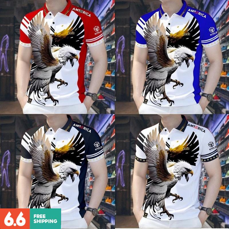 Áo Polo Nam, In Hình Đại Bàng, Dành Cho Nam Menswear Có Cổ