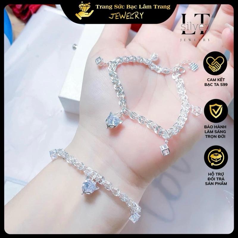 Lắc phụng mix mặt h.ly  ta gắn charrm dễ thương LTJ 301 Tốt đẹp Hàng ngày Thanh lịch Sinh nhật Đám cưới 925 việt nam vòng đeo tay vòng tay & lắc chân  lactaynu bạc