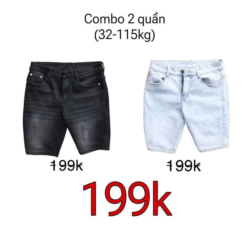 COMBO 2 Quần Short Jean Nam khác màu big size đủ size 32~100kg chất jean cotton co dãn 4 chiều form đẹp trẻ trung năng động hình thật tự chụp Menswear Pants  Có Túi quần jeans quan _ quannam  giare