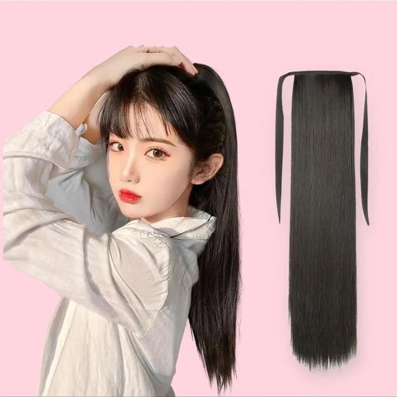  Tóc cột thẳng dài Tóc giả Phụ nữ chất liệu tóc tơ mềm mượt độ dài 40-60cm 