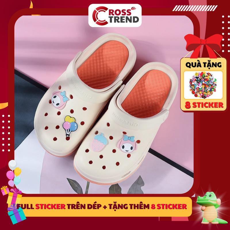 Dép cross nữ đẹp mới nhất 2025, Dép sục nữ sang chảnh Y TÁ full charm đế cao 3cm girl phố có quai hậu mềm êm nhẹ chân Shoes CROSS TREND