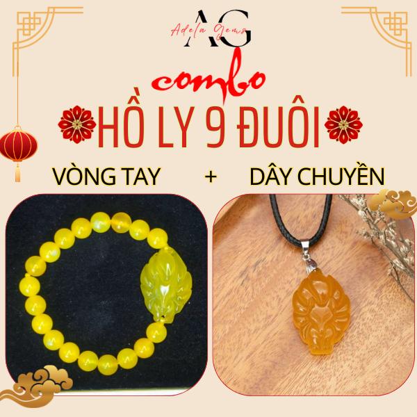 Combo Vòng Tay Lắc Tay Dây Chuyền Vòng Cổ Nữ Đá Phong Thủy Hồ Ly Chúa  Tặng Kèm Hộp Gấm 1