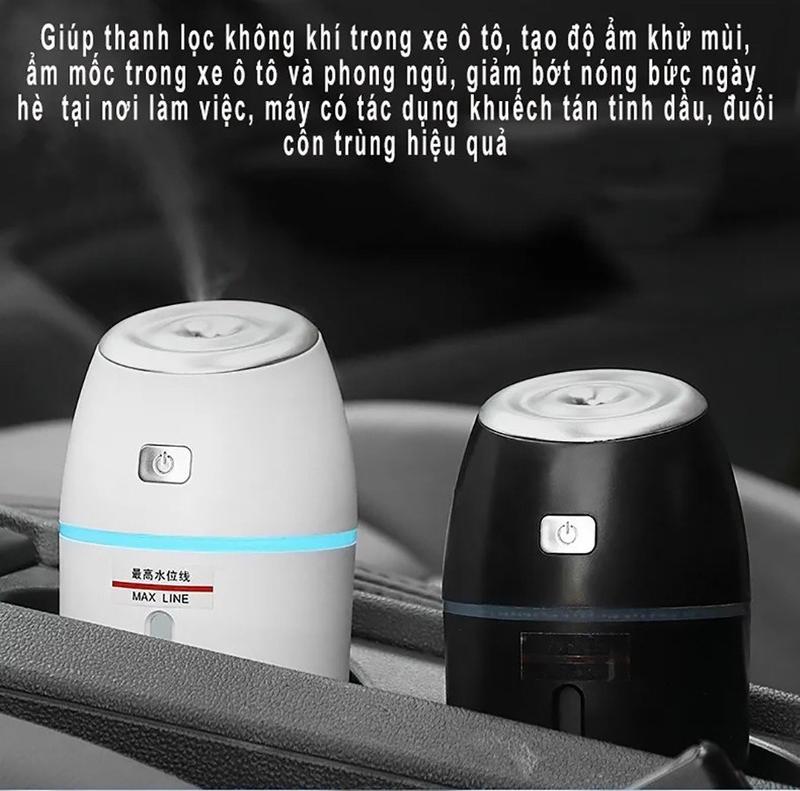 Máy Phun Sương,Tạo Độ Ẩm Cho Ô tô R-8304 - Lan Tỏa Mùi Hương Dễ Chịu - Không Gây Tiếng Ồn - Có Đèn LED 6