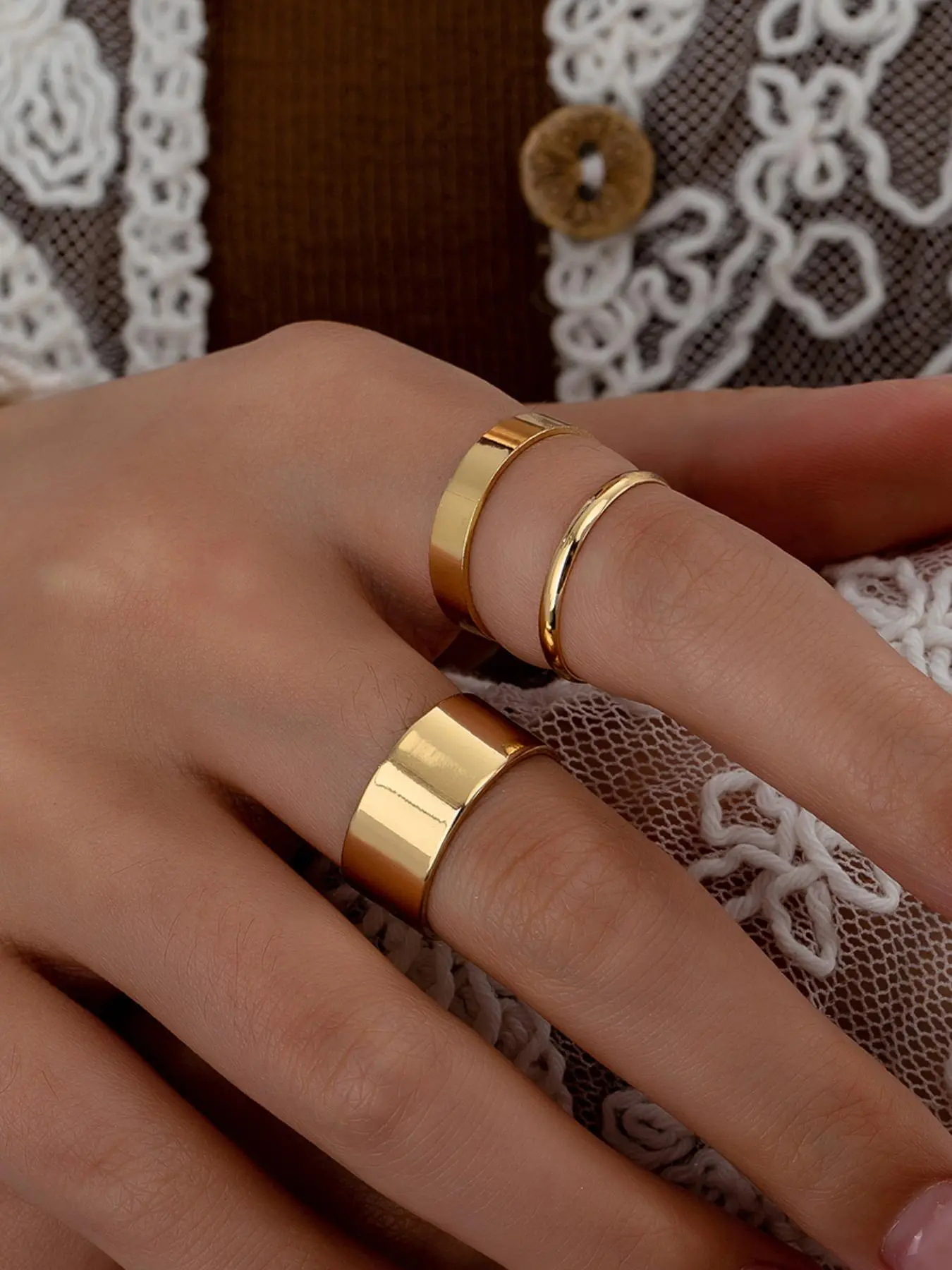 Simple Style Plain Color Ring Set, Fashion Accessories for Women & Men, Casual Jewelry for Party, Daily Clothing Decor, Trendy All-match & Exquisite Jewelry for Birthday Gift