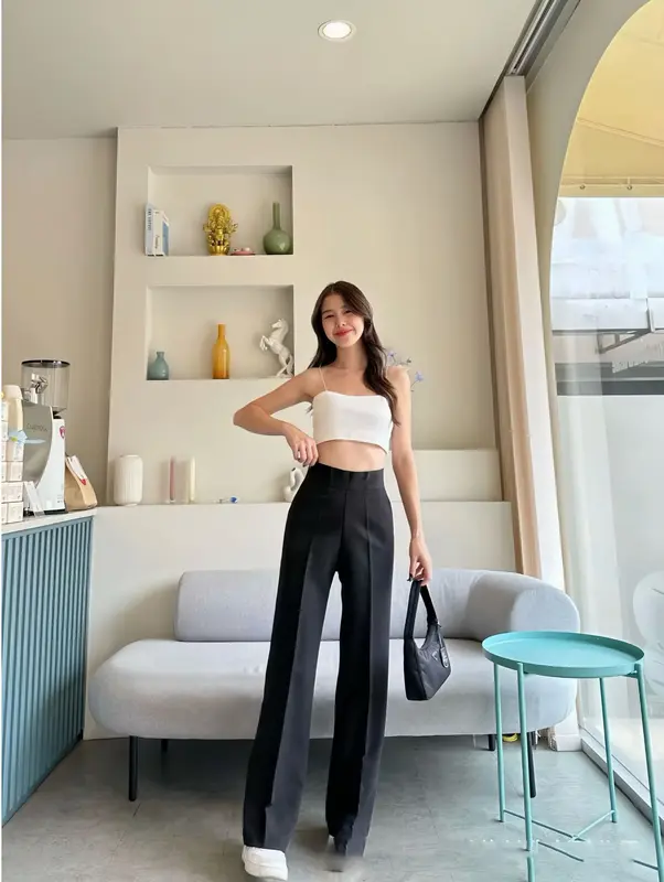 Quần tây công sở bigsize nữ, khóa sườn, ống suông trơn, dáng dài 98cm cho các nàng . Pants Baggy 4
