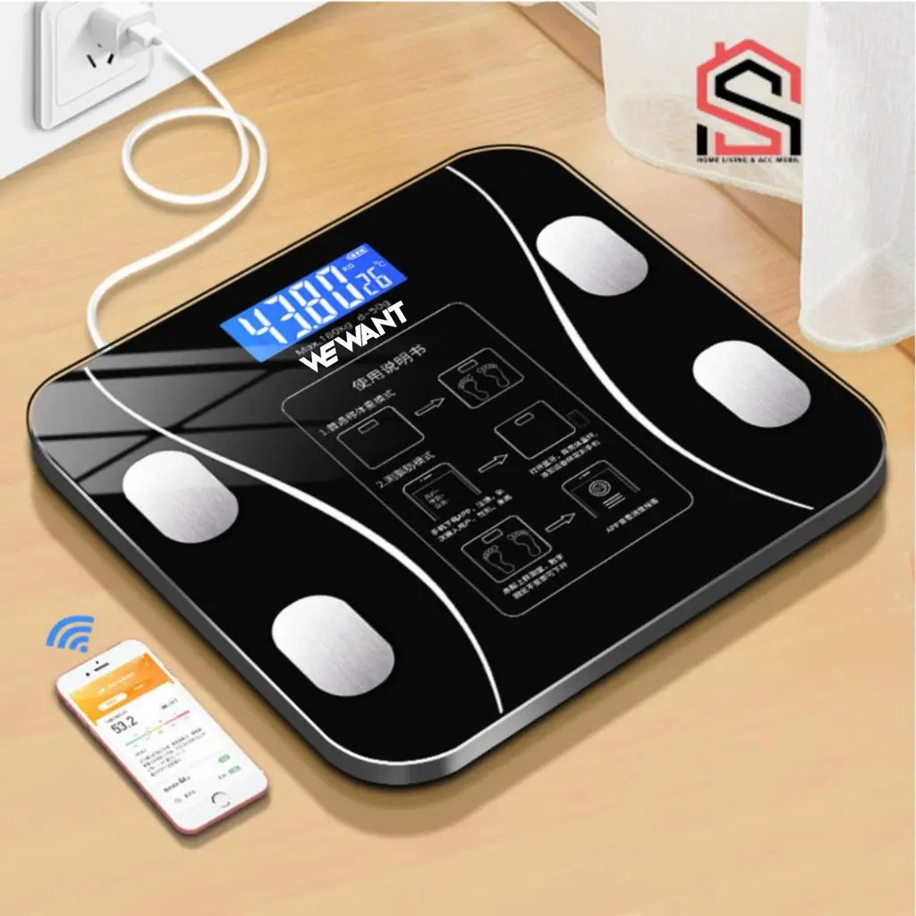 WeWant Timbangan Badan Digital Bluetooth Body Fat Smart Tempered Glass Scale Rumah