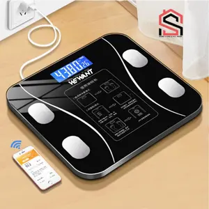 WEWANT Timbangan Badan Digital Bluetooth Body Fat Smart Tempered Glass Scale Rumah