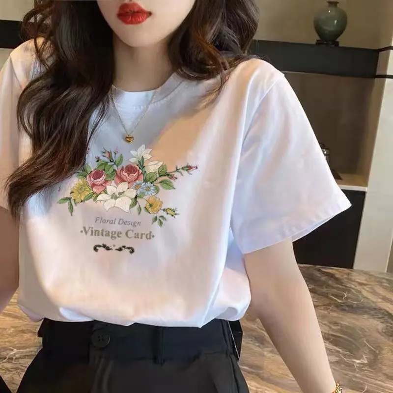 Áo Thun Tay Ngắn Cổ Tròn Vai Hợp Xu hướng Xu Hướng Mùa Xuân Hè, Thời Trang Mới Cho Nữ, Áo Tay Lửng Màu Trơn Dễ Phối Đồ Áo Lớp Nền