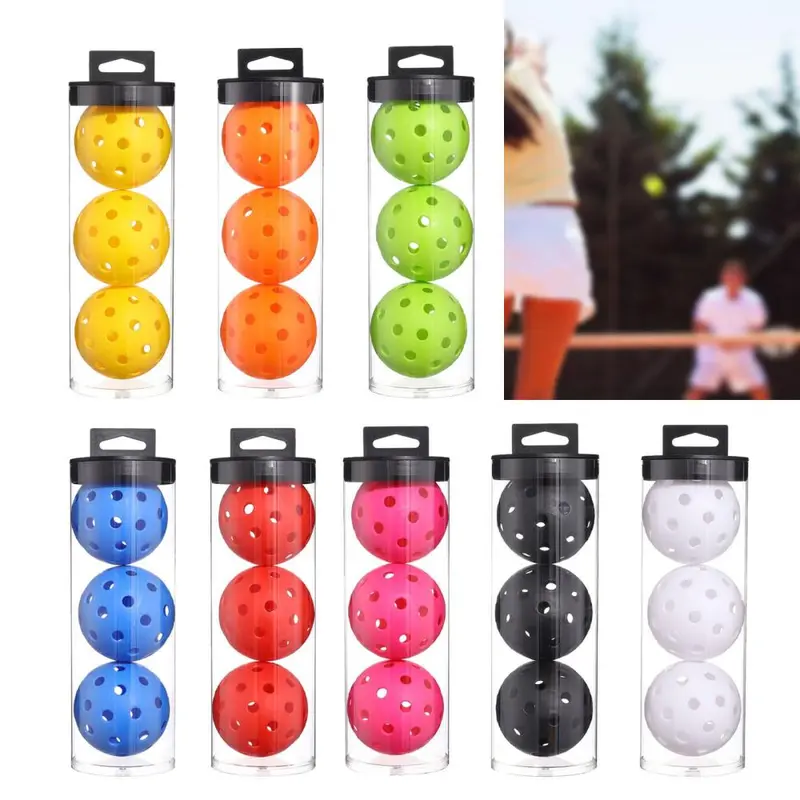 Bóng Pickleball, 3x, Linh hoạt, 74mm, Bóng Pickle chuyên nghiệp, Thích hợp cho sân ngoài trời, Dành cho người lớn, Được chấp thuận cho các giải đấu và đào tạo chơi 3