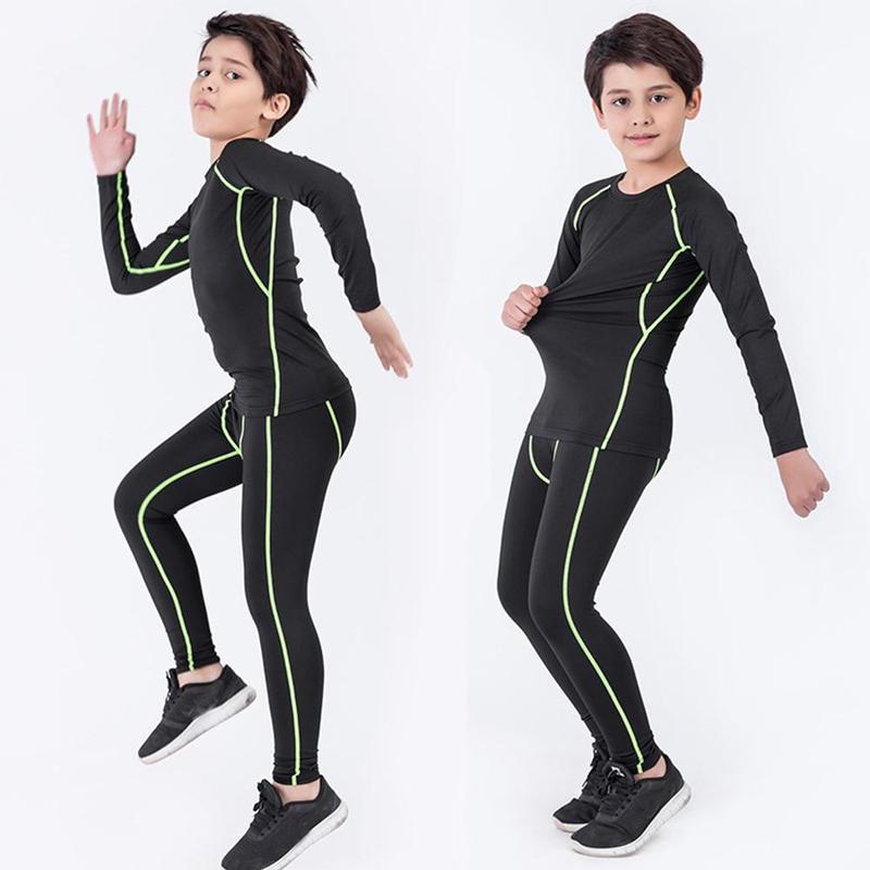 Product Introduction of 1pcs Kids Tights Suit Sportswear Children's Quick-Drying Breathable Sports Basketball Running Thermal Underwear 26