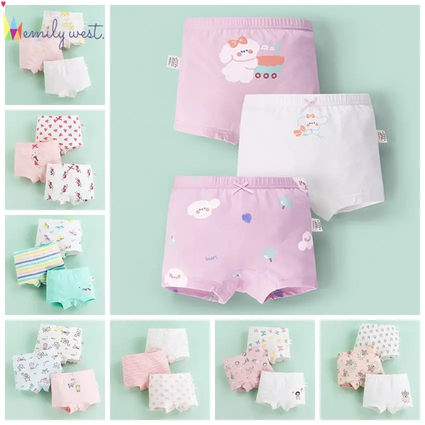 3 Pieces Girls Underwear No fluorescent agent Unicorn butterfly castle cat dog castle cartoon design panties High Quality 95% Cotton Kids panty for 2-12 yeas old