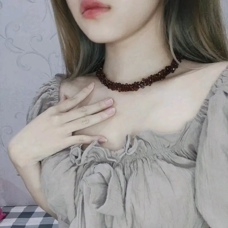 Fuji Sakura Flowery Necklace Kalung Bunga Hijab Pesta Kondangan Flower Beads Rantai 1