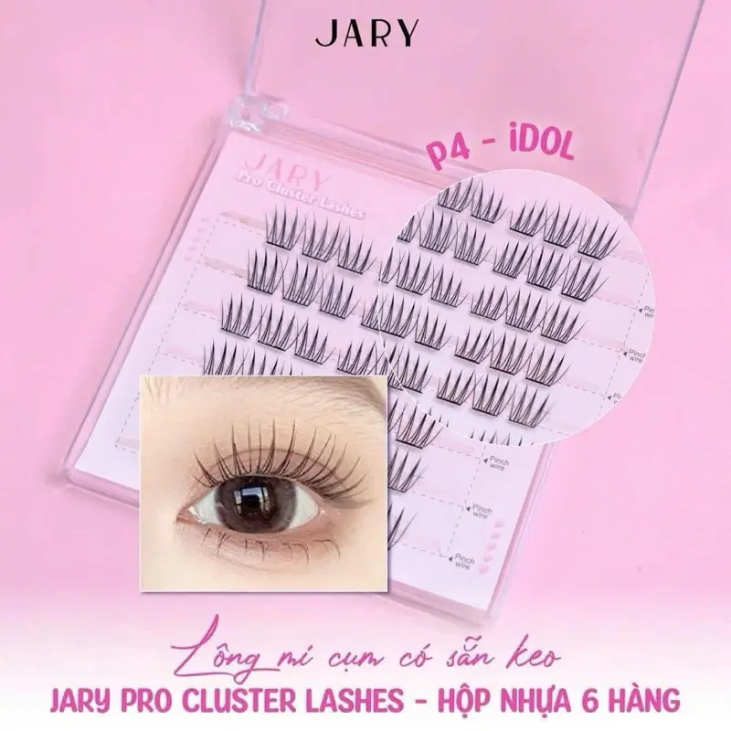Mi giả, mi cụm có sẵn keo JARY Pro Cluster Lashes - Chỉ cần dán vào là dính, đơn giản dễ sử dụng - Có thể tái sử dụng nhiều lần - Makeup, idol, mắt ướt Nữ Women Cosmetic Trang Điểm Mỹ Phẩm