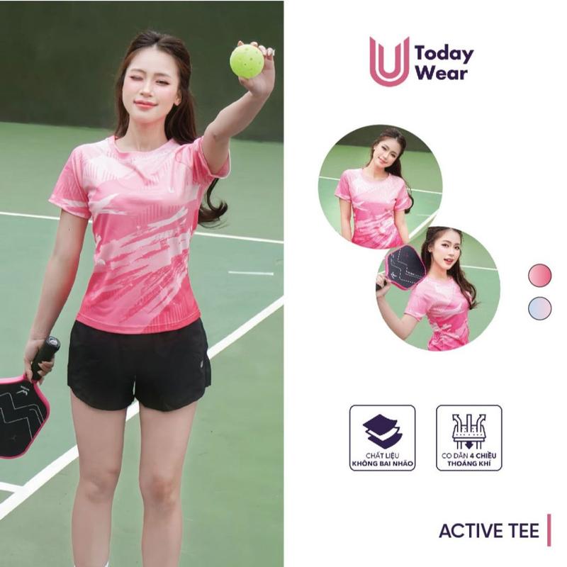 Áo thun thể thao nữ chạy bộ gym pickleball thể thao Active Tee thấm hút chơi cầu lông bóng bàn tập gym Today U Wear