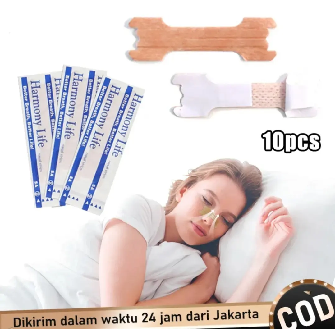 10pcs Plester Hidung Harmony Life Anti Tidur Mendengkur Bernafas Lega/Nasal Strips Nose Strips Nasal Cavity Expansion Tape Anti Snore Ngorok Dengkur