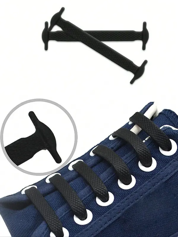 2024 Simple Silicone No Tie Shoe Laces, Casual Matching Minimalist Shoes Shoelaces, Stretch Shoelaces for Trainers, Sneakers, Sports Shoes, Combat Boots 8