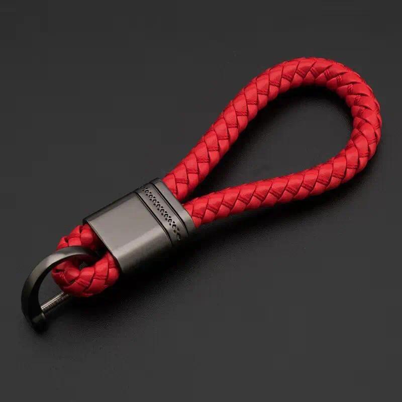 Product Introduction of Hand-woven leather Keychains Car Key Ring Men Women Cute Car Keyring Holder Waist Key Chain Charm Bag Gifts Car Accessories 6