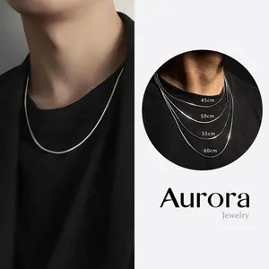 【AURORA】Kalung Snake Chain Pria Wanita｜Desain Simple Anti Karat｜Panjang 45-60cm