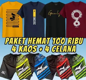 100Ribu Dapat 4 Setelan Kaos Dan Celana Pendek Dewasa