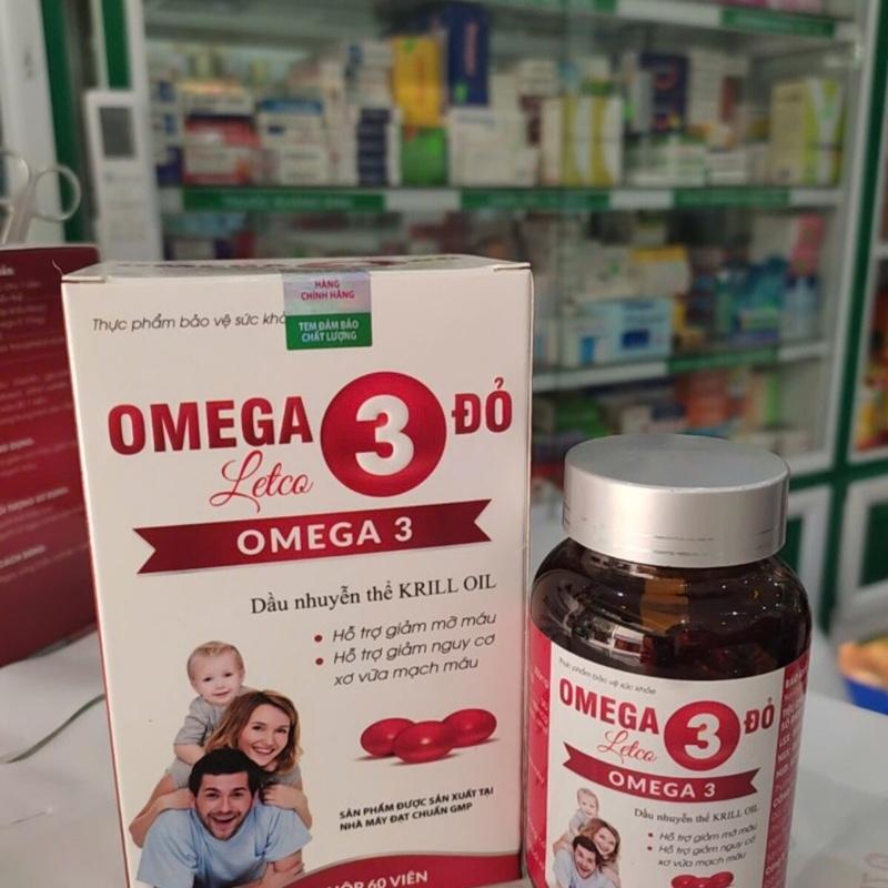 Omega 3 đỏ ( Dầu nhuyễn thể Kril Oil ) Letco Lọ 60 viên. Giúp bổ sung EPA, DHA, Cải thiện Chloesterol cho cơ thể-TPBVSK03 8