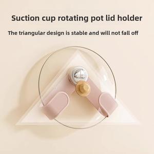 Giá Để Nắp Nồi, Cốc Hút Mạnh Mẽ, Treo Tường, Không Cần Đục Lỗ, Giá Để Thớt, Giá Để Nắp Nồi Có Thể Gập Lại Nhà Bếp, [Q-Men] Móc treo dán