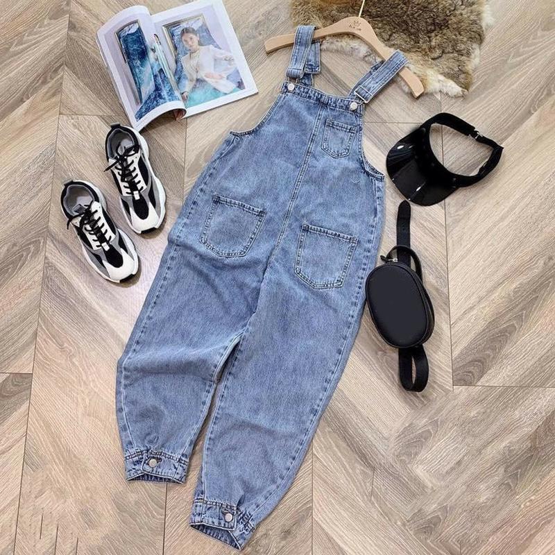 Quần dài yếm jean LETUSHOP gài cúc ống - Yếm bò nữ ulzzang 003