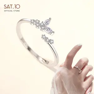 SAT.10 Cincin Kupu Kupu Bintang Adjustable - Mode Berlian Berkilau Mewah Dan Ringan  SAT-FCG4123