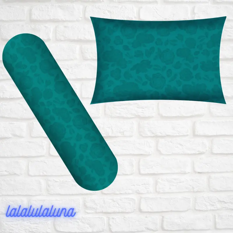 satu set sarung bantal dan guling motif embos abu-abu bahan katun Kain 2