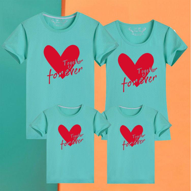 Product Introduction of Love Parent-Child Short-Sleeved T-shirt for a Family of Three Or Four Clothes for the Whole Family Kindergarten Sports Meeting Business Attire Mother-Child Mother-Daughter Matching Outfit T Womenswear Overalls 16