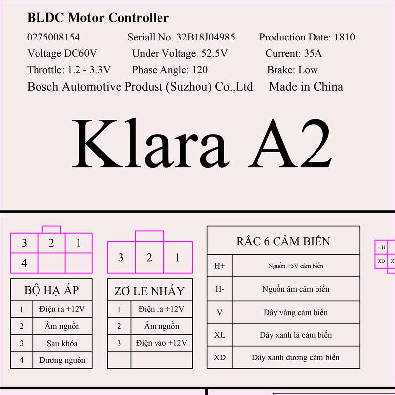 KLARA A2 - SƠ ĐỒ NGUYÊN LÝ HỆ THỐNG ĐIỆN XE MÁY ĐIỆN KLARA A2 4