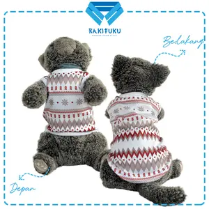 Baju Kucing Lucu Murah Motif Sweater Rajut Cowo Cewe Jantan Betina Hewan Kecil