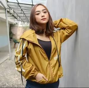 Alfan Fashion - Jaket Hoddie Zipper Wanita Parasut Kuxuanlv Sporty Korean Style Outer Baju