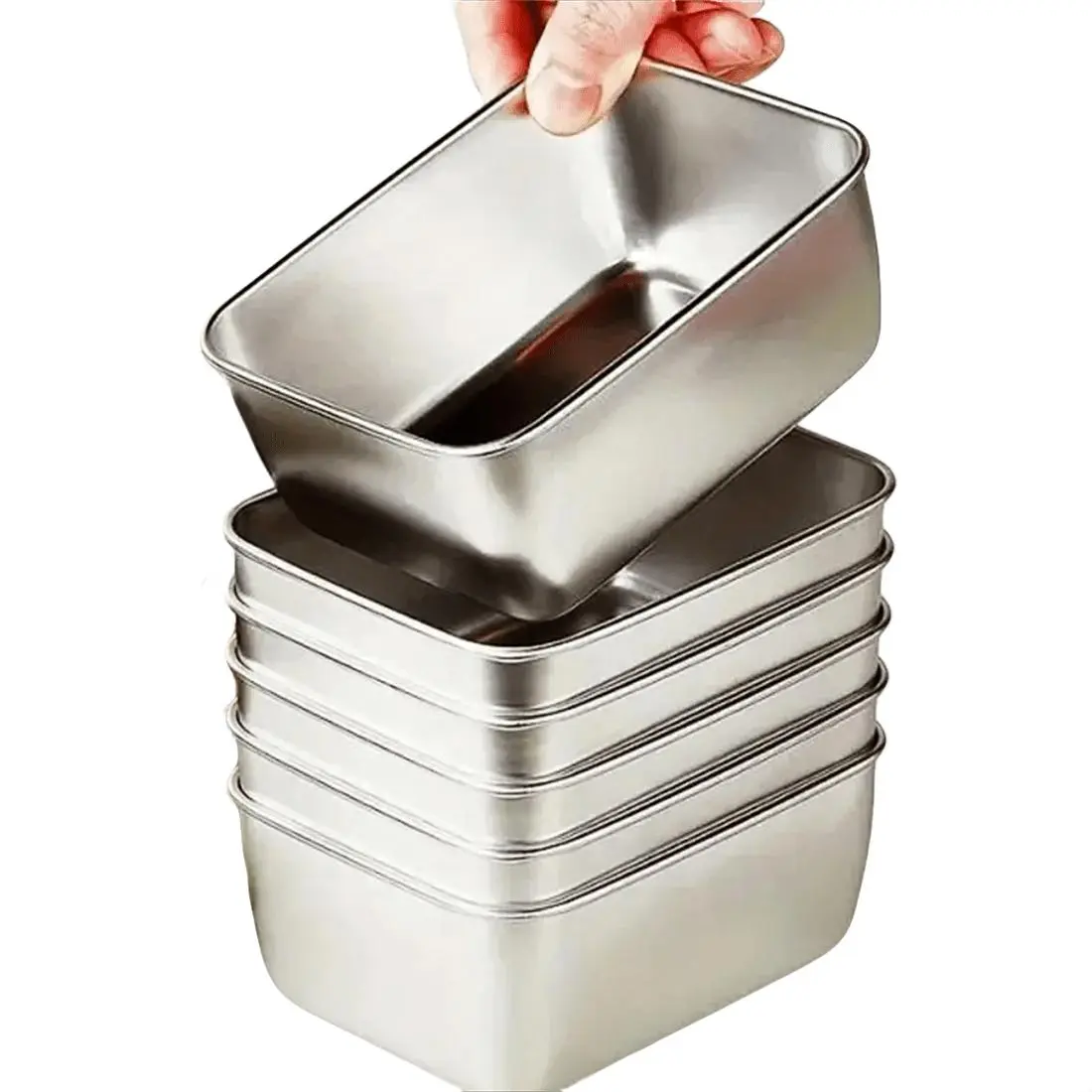 Stainless Steel Food Storage Container with Lid (6pcs), Portable Food Storage Box, Kitchen Storage & Organization Supplies, Meal Prep Containers
