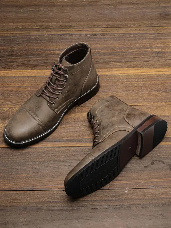Men's Fashionable Retro Boots, Casual Comfortable Ankle Boots for Men, Fashionable Boots for Daily Wear, Boy 0