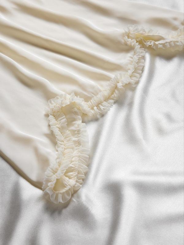 Women's Contrast Lace Big Bow Tie Back Cami Nightdress PJ, Elegant Soft Comfy Halter Nightgown Nighties for All Seasons, Women's Sleepwear for Indoor Wear 5