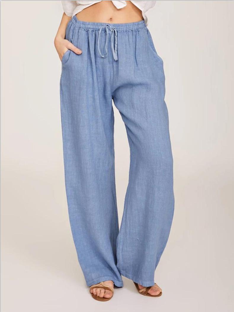 Product Introduction of Rib Flares, Crotchless Pantfashion Women's Clothingfashion Women's Women's New plus Size Loose Cotton Linen Women's Casual Pants Comfort Fabric Womenswear Bottoms Customized Evening Gorgeous Overall 15