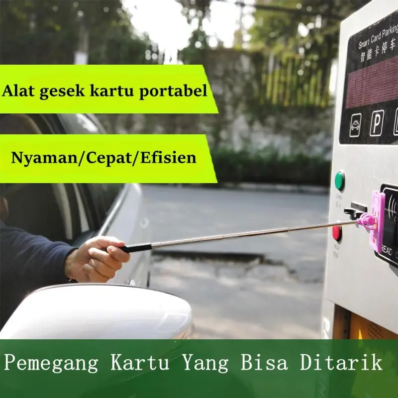 Tongkat asisten pembayaran/Tongkat E Toll/Portabel Tongtol Stainless Telescopic Tongtol Kartu E Toll/Tongkat Toll Tongkat Tol 2