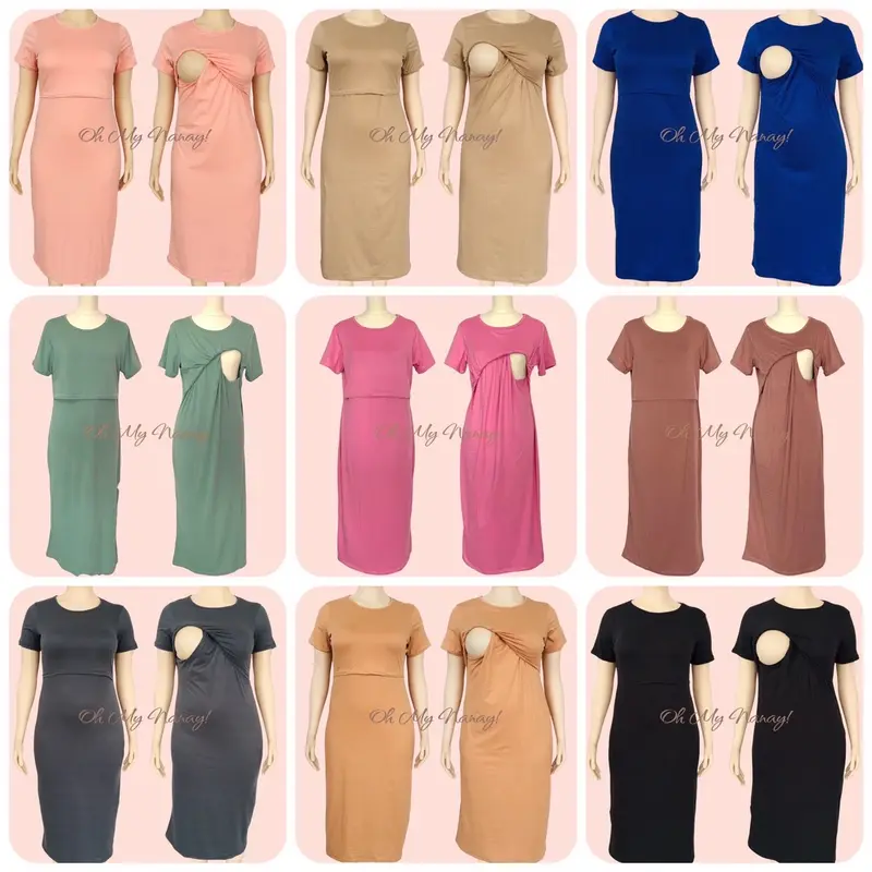 OH MY NANAY - Maternity and Nursing Breastfeeding Dress w/ SIZES lift up  purple nursing clothes pregnant clothing labor delivery lactating dress  christening - TikTok Shop Philippines