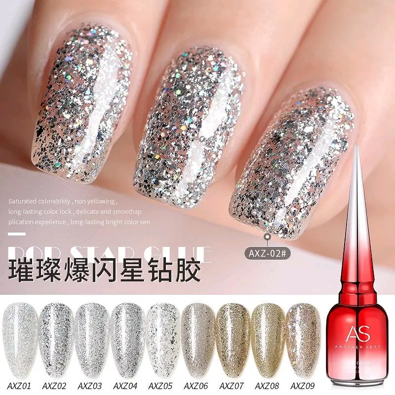 AS AXZ Glitter Nail Gel Polish 15ml/Kutek Gel