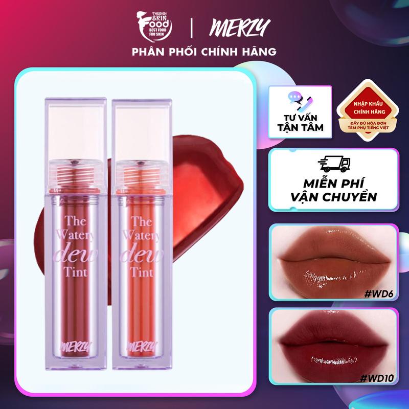 [Ver 2] Son Tint Lì Hàn Quốc Merzy The Watery Dew Tint 4g Cosmetic Trang Điểm Mỹ Phẩm