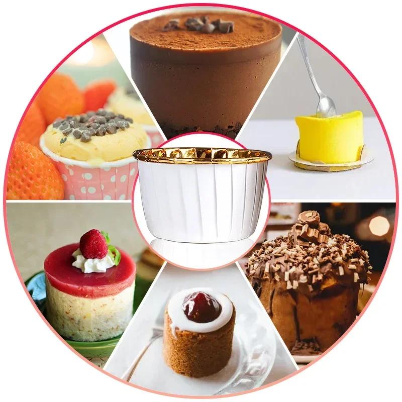 Product Introduction of 50PCS Aluminum Foil Muffin Cupcake Paper Cups Foil Cupcake Baking Muffin Liner Baking Cup Mold Party Birthday Tools 24