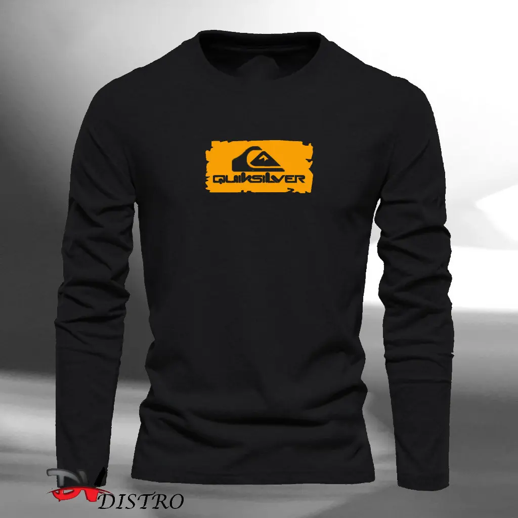 Quiksilver block text Gold long sleeve cool T-shirt/latest 2023 long sleeve distro T-shirt/men's long sleeve shirt/men's long sleeve unisex
