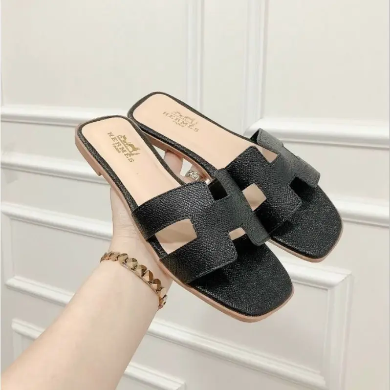 ( form To nên chân  gầy giảm 1 size ạ ) dép xẹp chữ H da rắn thời trang xinh xắn TT Shoes h0837 Nữ DéP GiàY Sandal