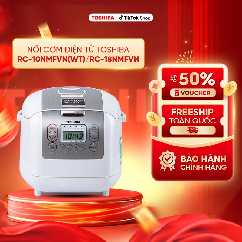 Nồi cơm điện tử Toshiba RC-10NMFVN(WT)/RC-18NMFVN - 1.0L/1.8L - - Hẹn giờ 24 tiếng, Giữ ấm lên đến 30 tiếng - Hàng chính hãng bảo hành 12 tháng Nấu Cơm Cooker Nấu Ăn