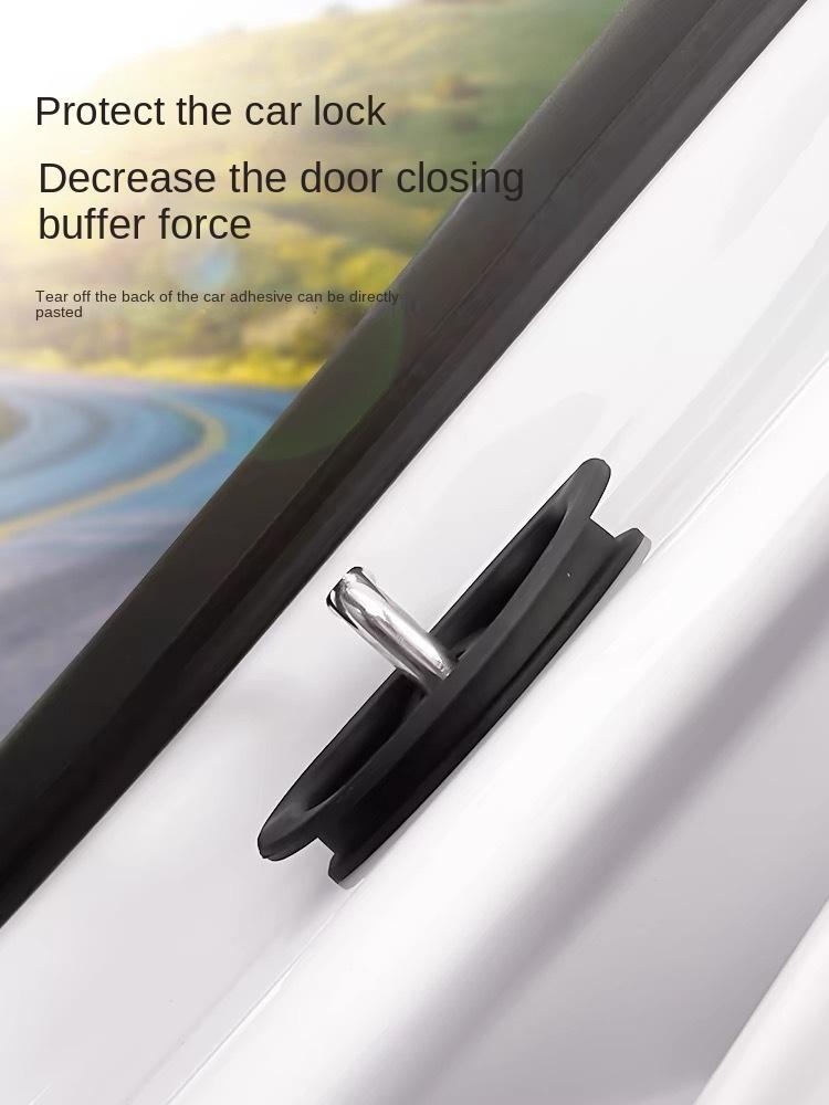 Product Introduction of Soft Rubber Car Door Lock Protector Cover Car Door Lock Shock Absorption Cushion Pad Thickened Anti-Collision Sticker 0