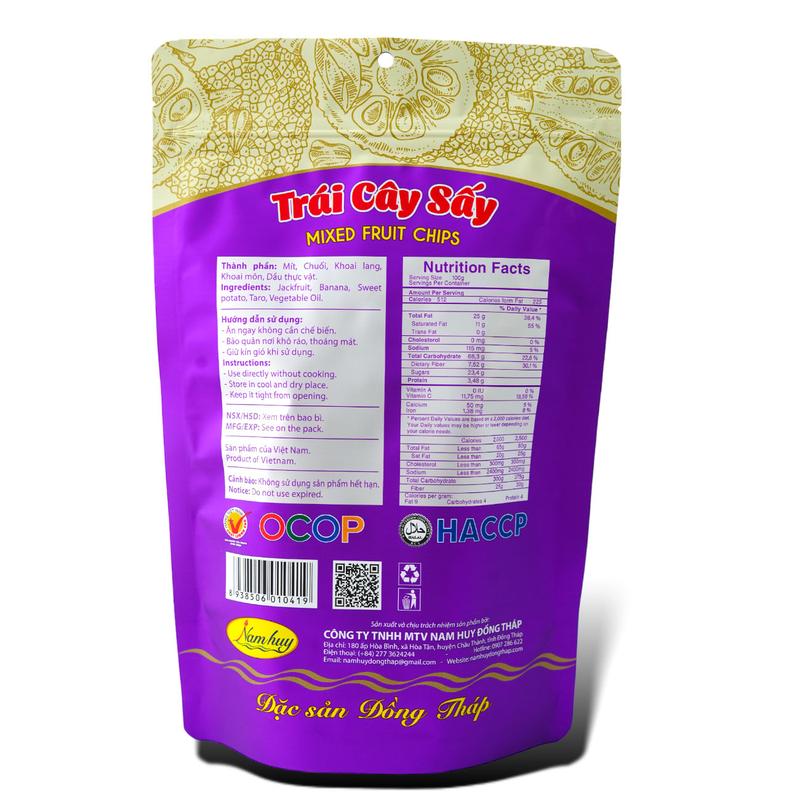 Trái cây sấy 250g Nam Huy (OCOP 4 sao) | Tự nhiên | Thơm ngon giòn xốp 2